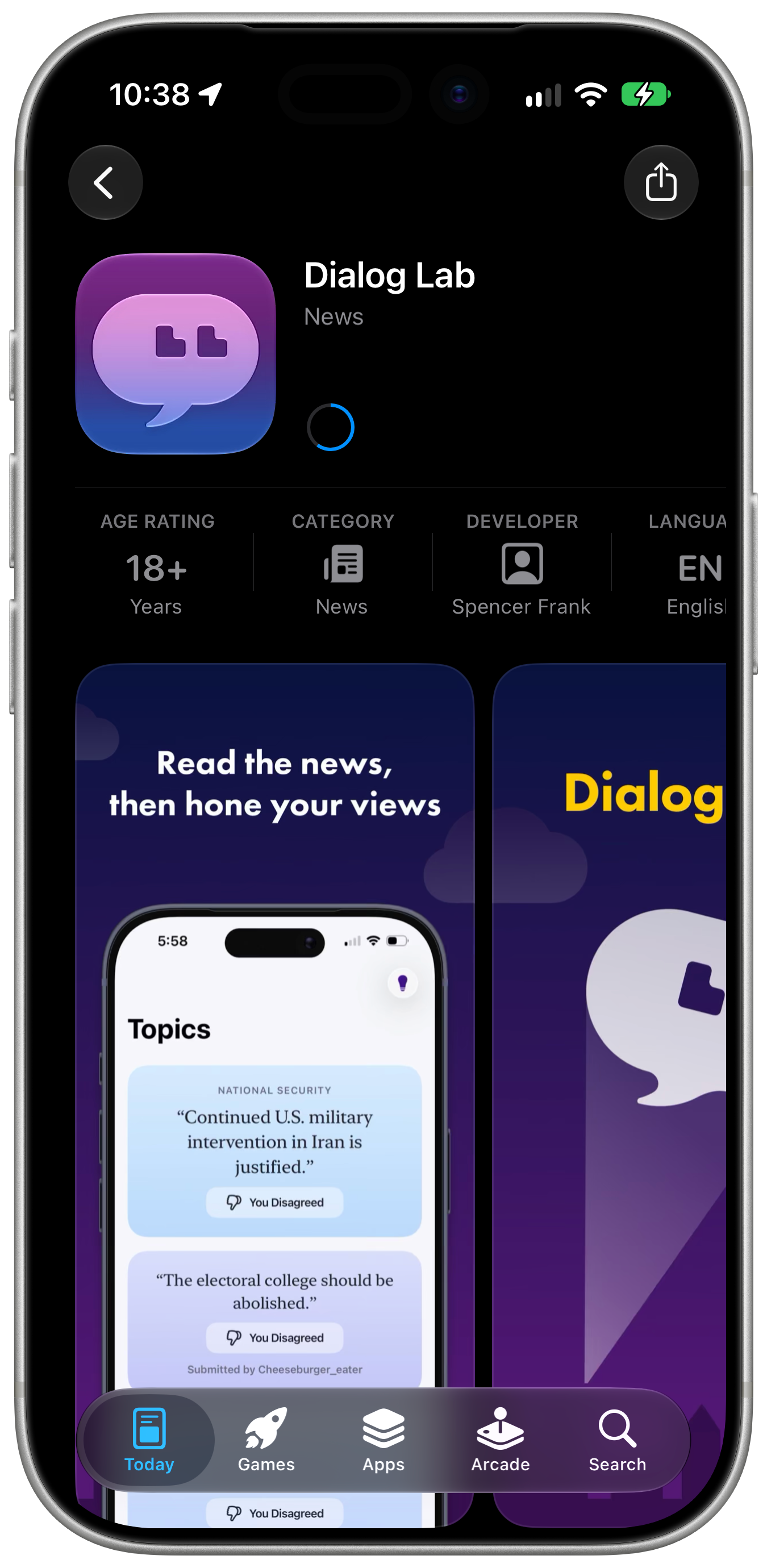 Dialog Lab listing in the App Store