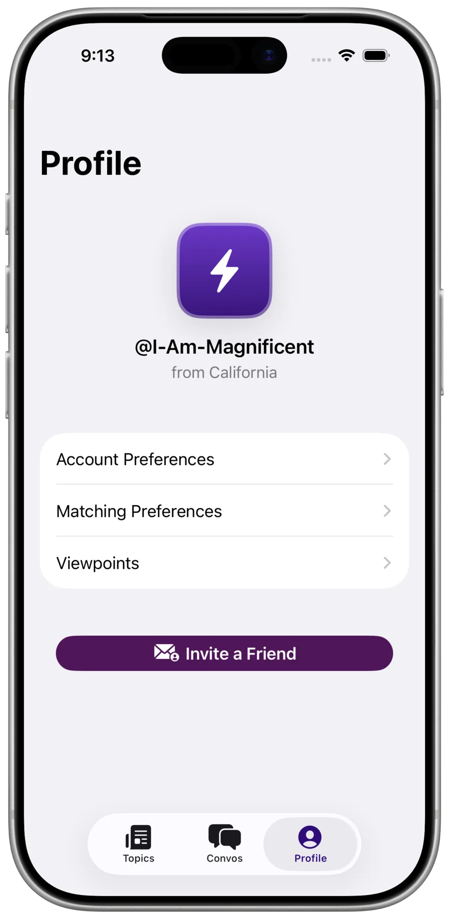 Profile tab overview