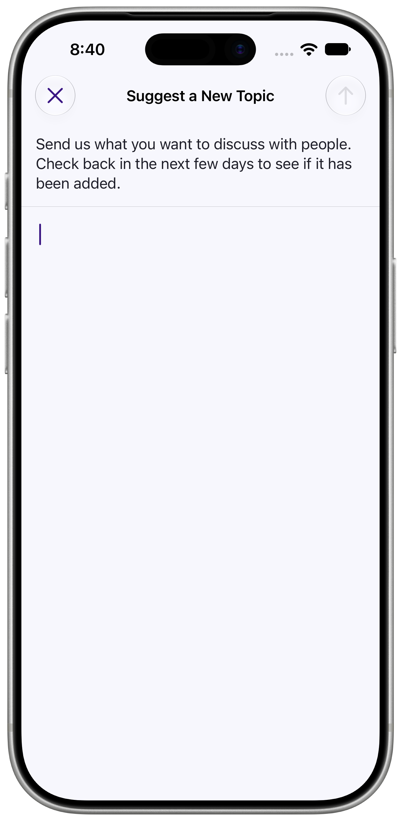 Suggest a New Topic form